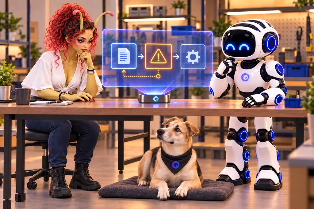 Aly, U.A.I. e Debug observam uma exceção em painel holográfico de teste.